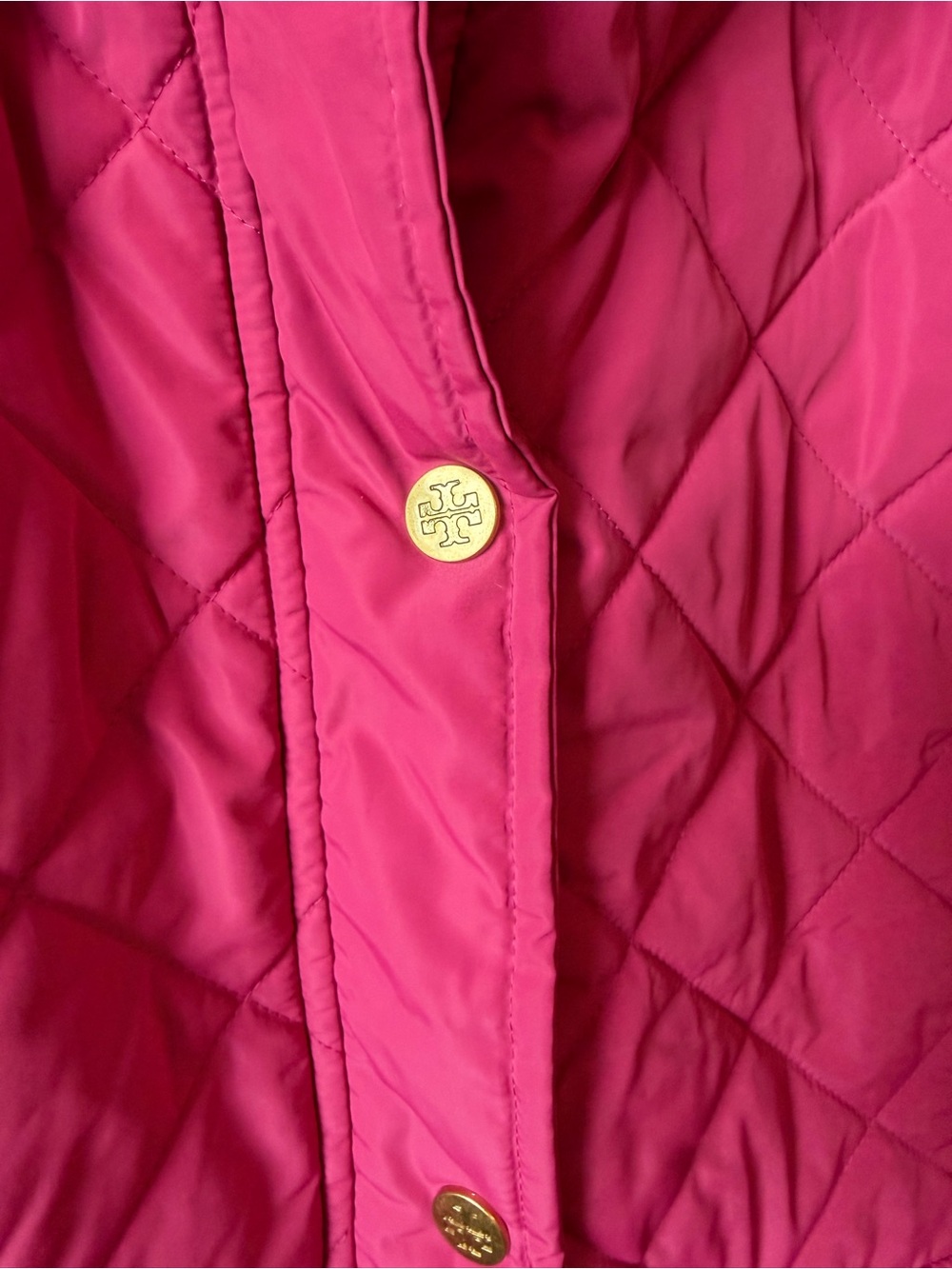 Tory Burch Fuchsia Quilted Vest with Gold Accents - Picture 5 of 7
